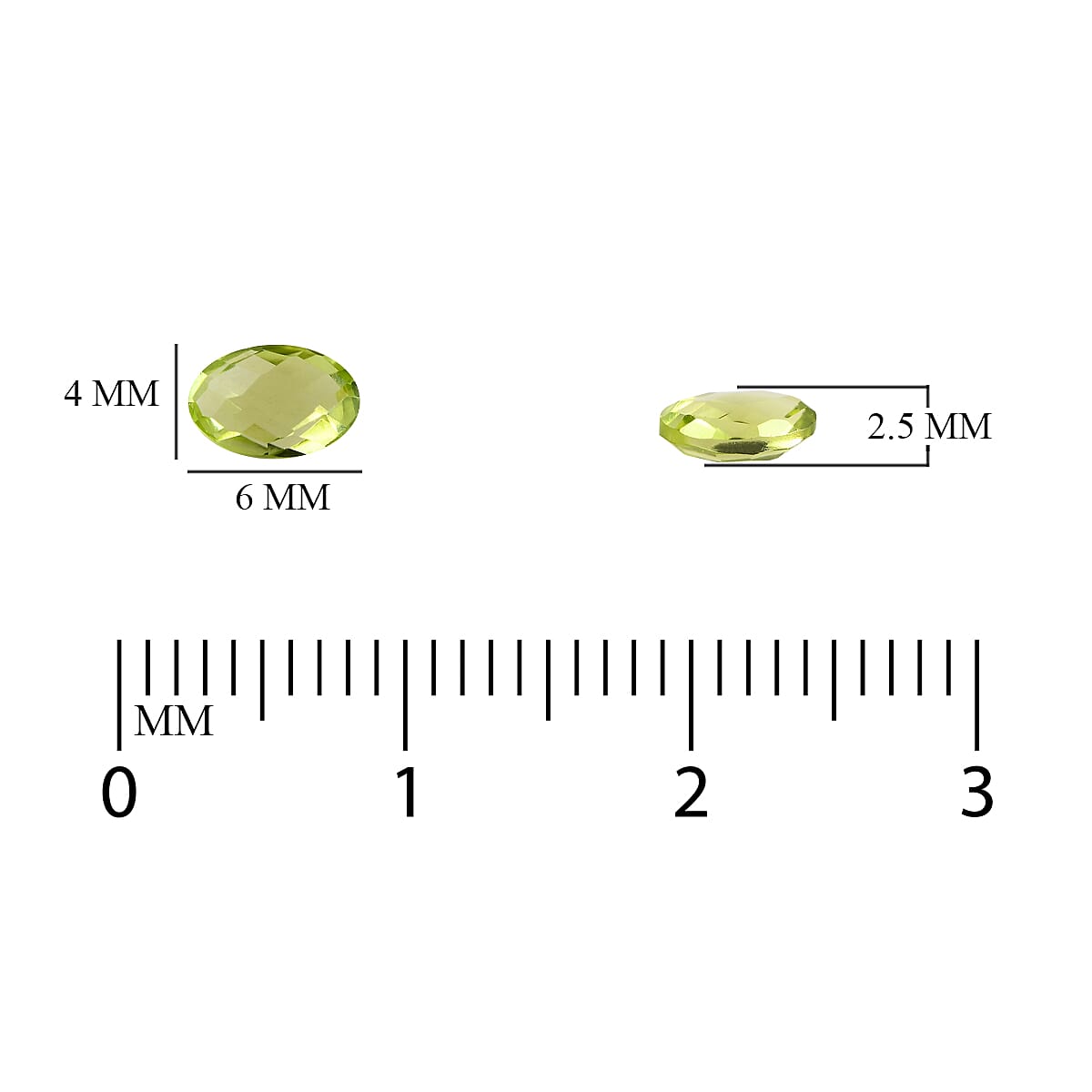 Set of 4 - Hebei Peridot Oval 6x4 mm 1.79 Ct.