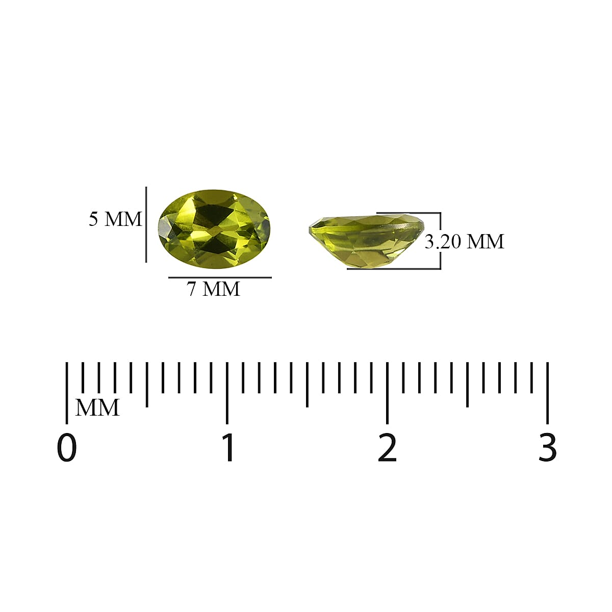 AA Hebei Peridot Oval 7x5 mm 0.73 Ct.