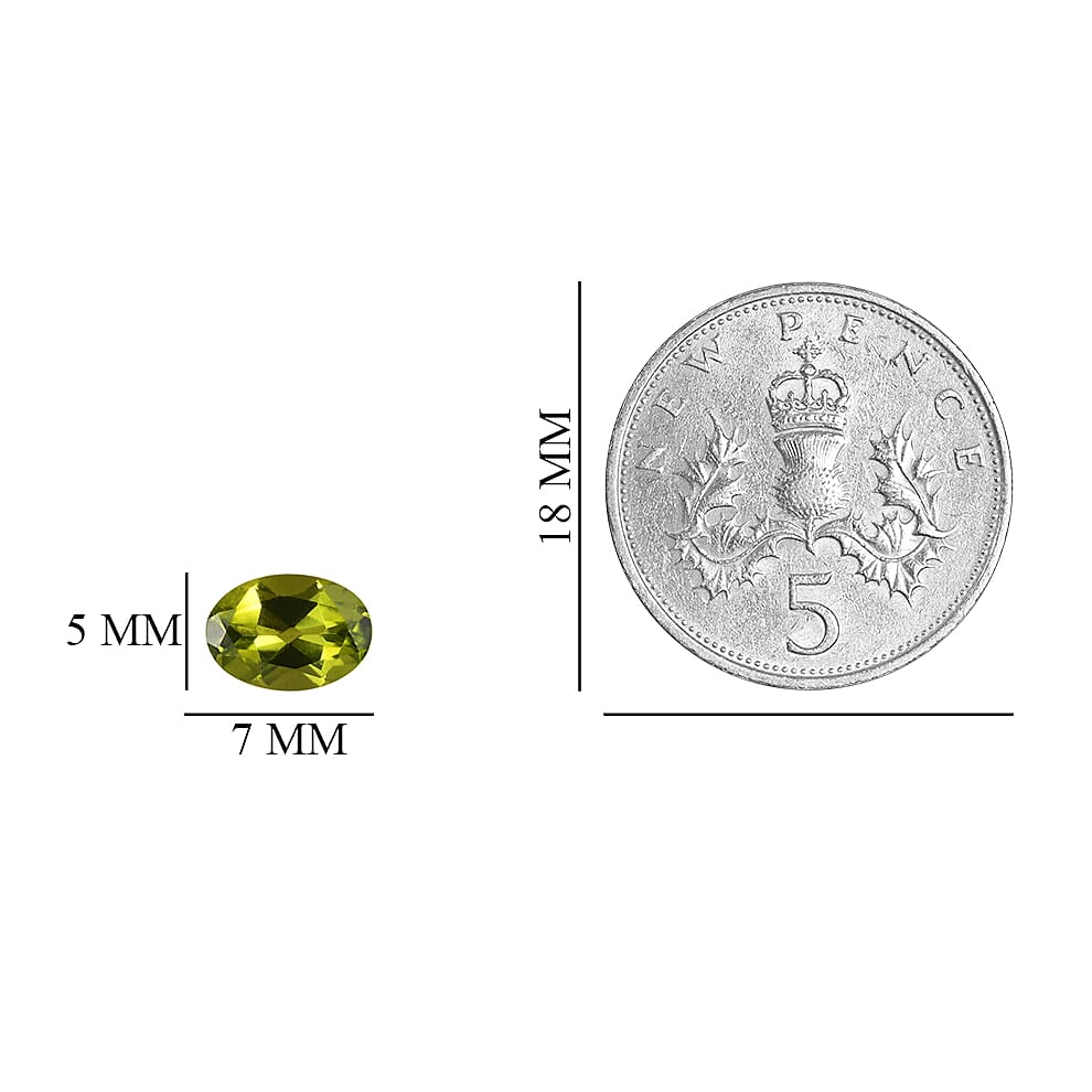 AA Hebei Peridot Oval 7x5 mm 0.73 Ct.