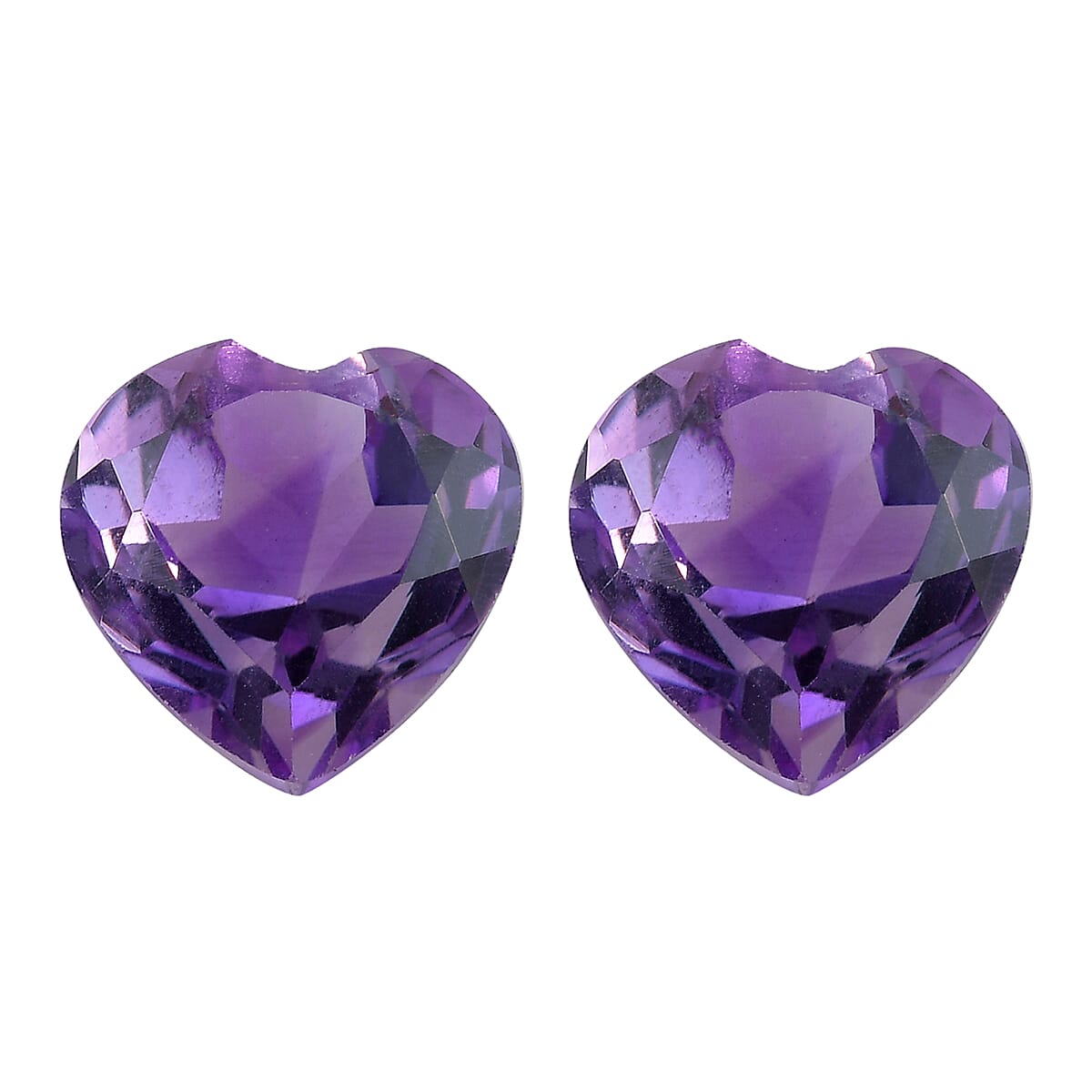 Set of 2 - AA Pink Amethyst Heart 7 mm 2.03 Ct.