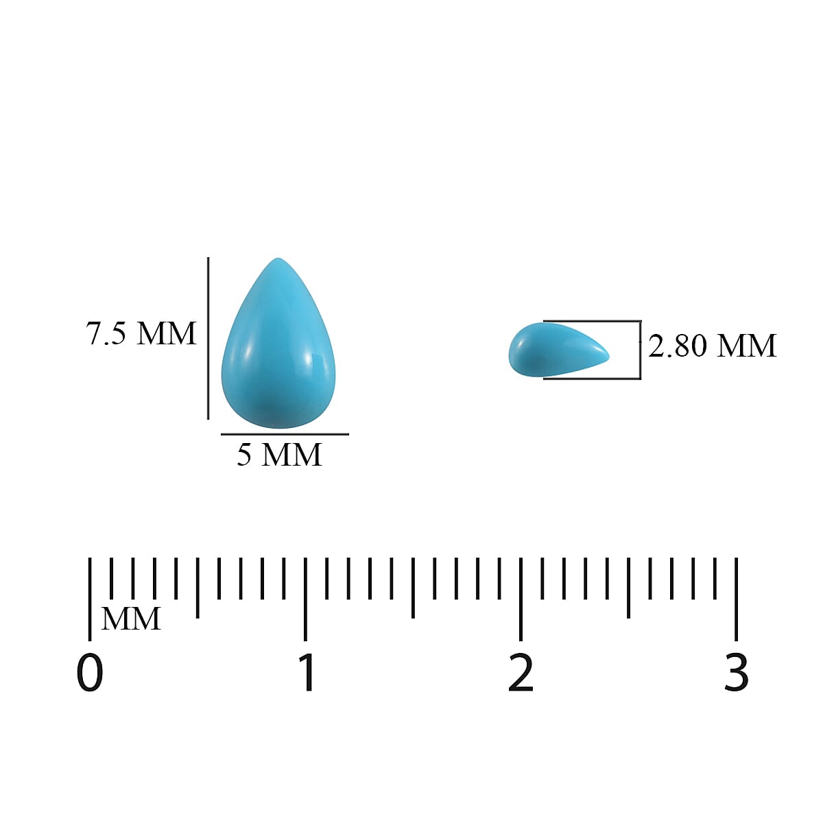 AA Arizona Sleeping Beauty Turquoise Pear 7.5x5 mm 0.57 Ct.