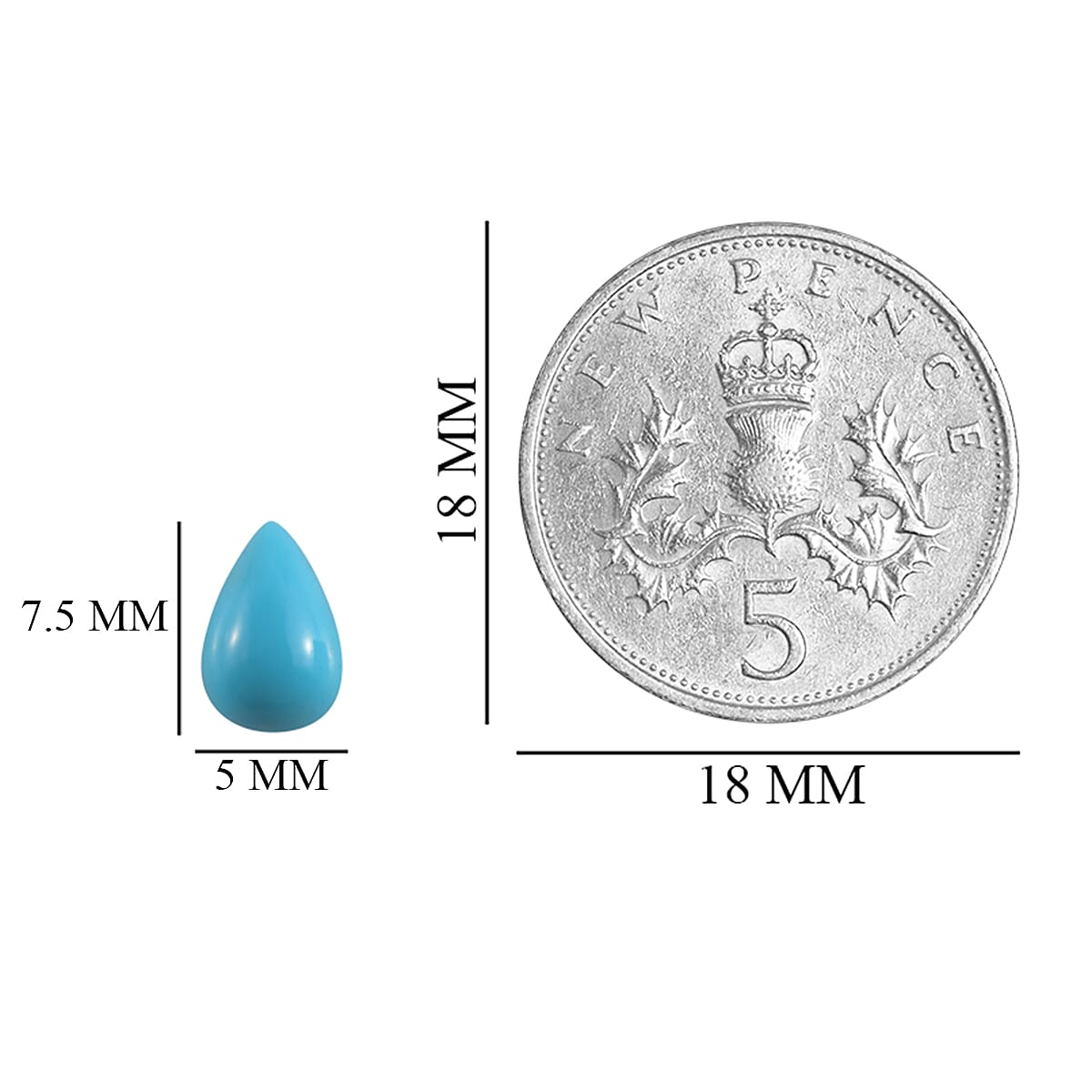 AA Arizona Sleeping Beauty Turquoise Pear 7.5x5 mm 0.57 Ct.