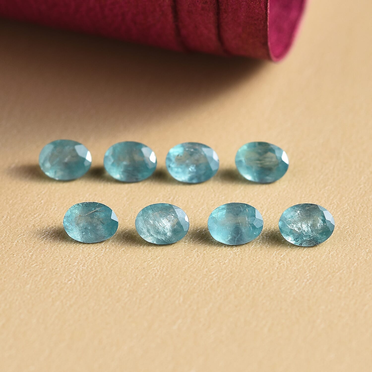 Set of 8 - AAA Grandidierite Oval 4x3 mm 1.23 Ct.