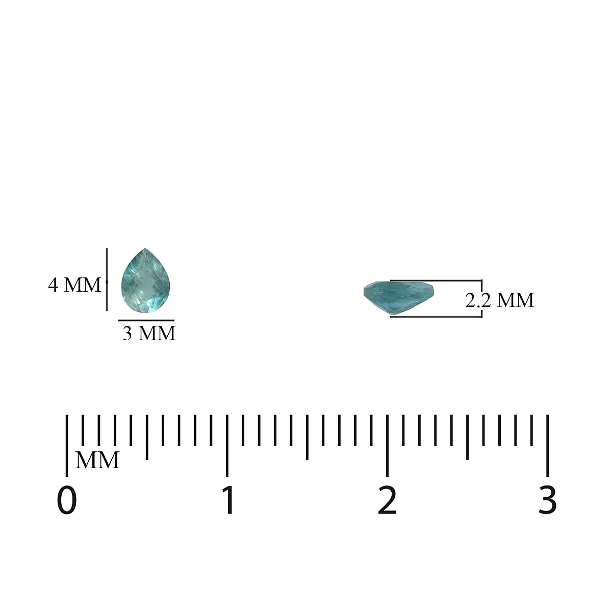 Set of 4 - AAA Grandidierite Pear 4x3 mm 0.55 Ct.