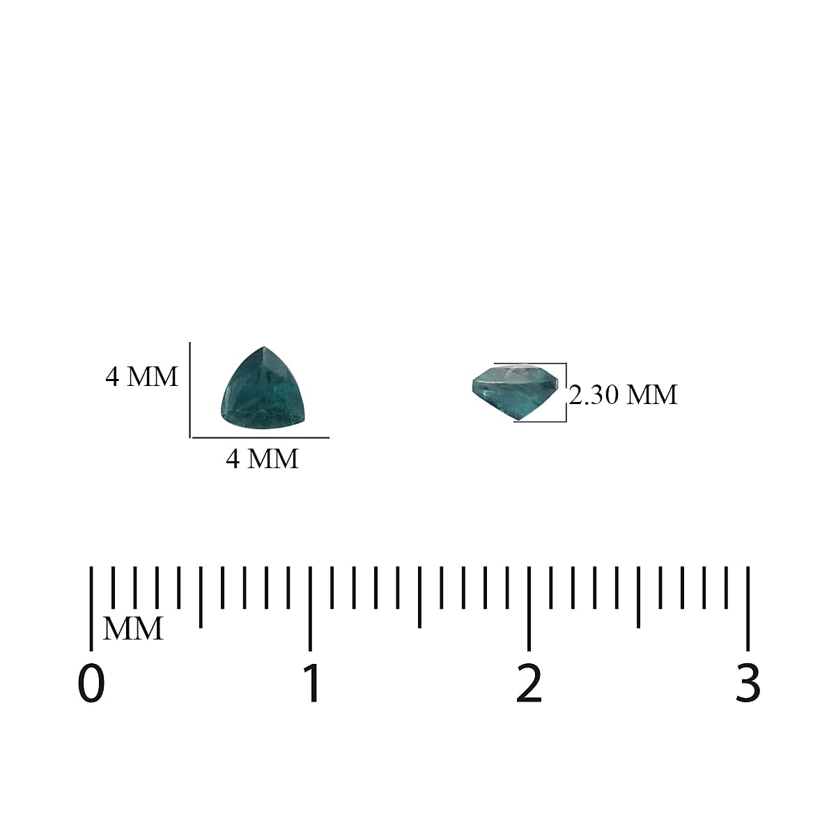 Set of 4 - AAA Grandidierite Trillion 4 mm 1.66 Ct.