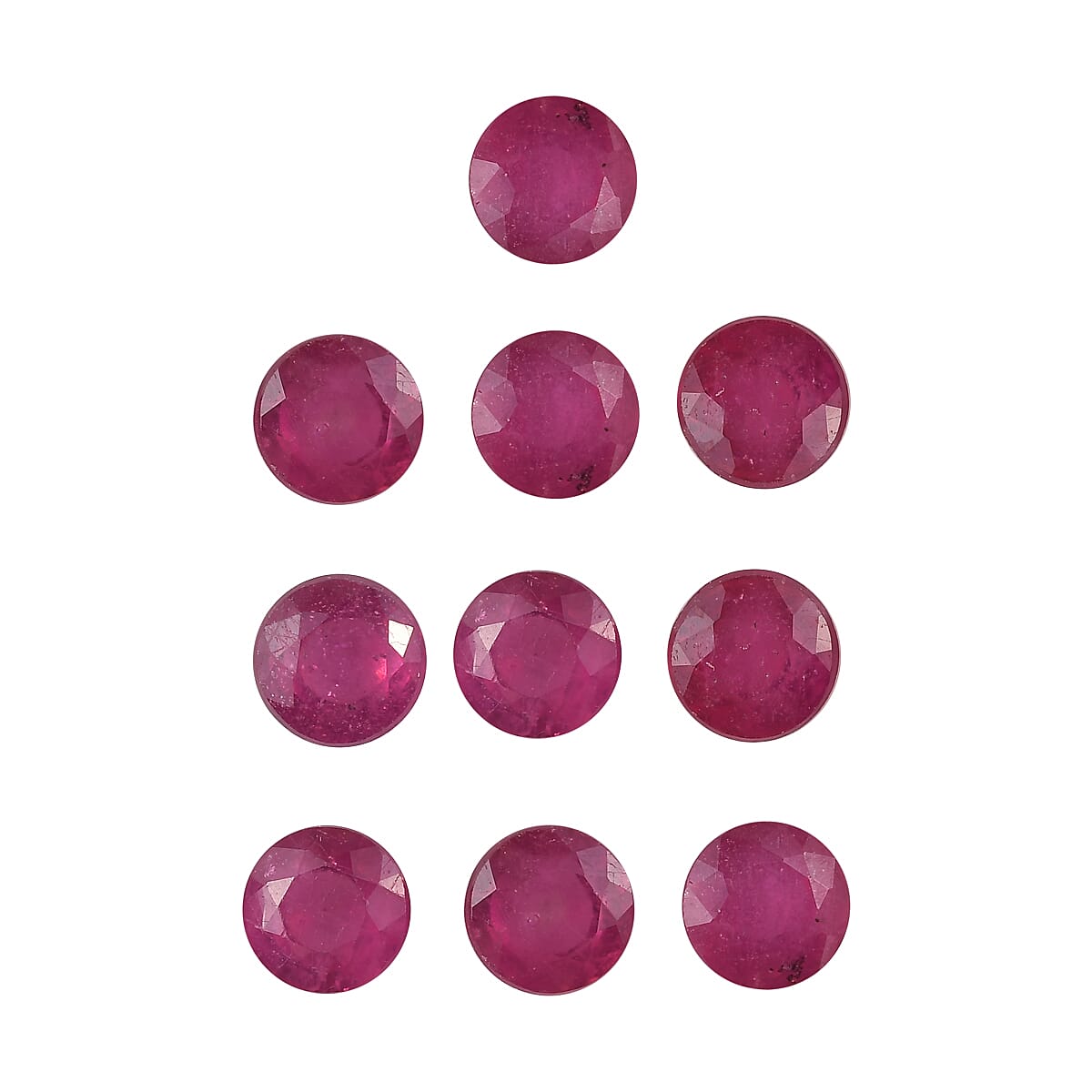 Set of 10 - African Ruby (FF) Round 3.75 mm 3.21 Ct.