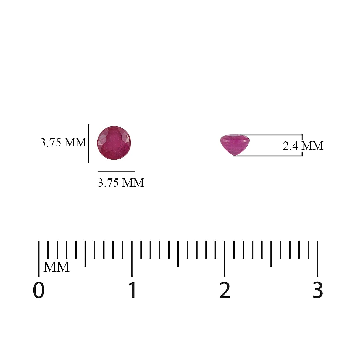 Set of 10 - African Ruby (FF) Round 3.75 mm 3.21 Ct.