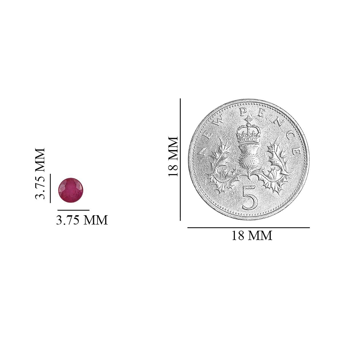 Set of 10 - African Ruby (FF) Round 3.75 mm 3.21 Ct.