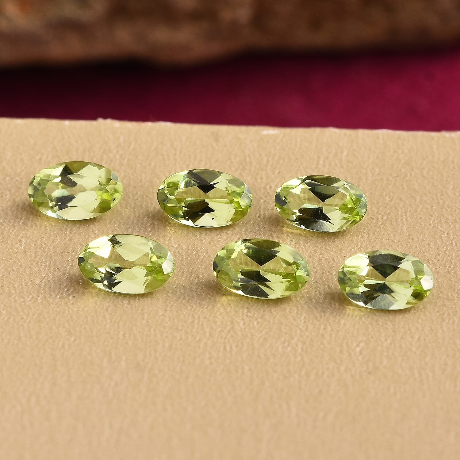 Set of 6 - Peridot Arizona Oval 5x3 mm 1.33 Ct.