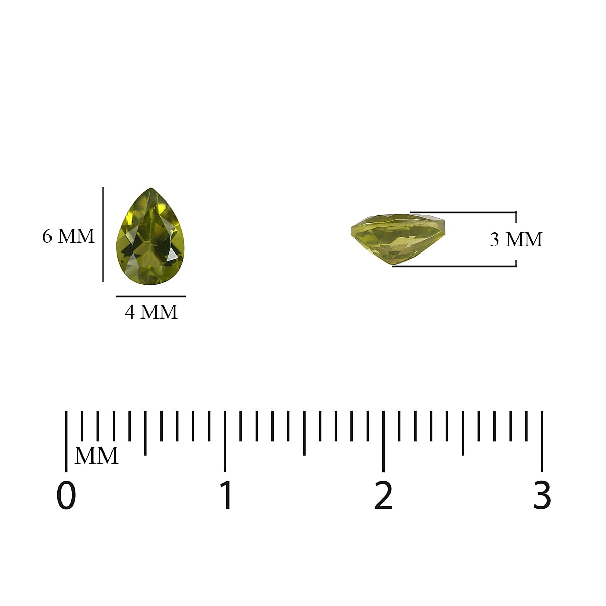 Set of 2 - Peridot Arizona Pear 6x4 mm 0.77 Ct.