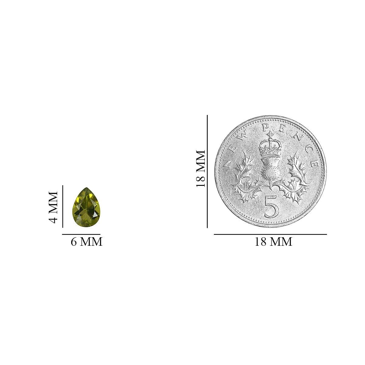 Set of 2 - Peridot Arizona Pear 6x4 mm 0.77 Ct.