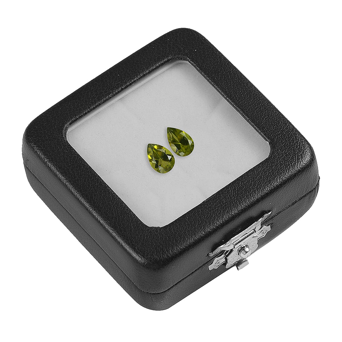 Set of 2 - Peridot Arizona Pear 6x4 mm 0.77 Ct.