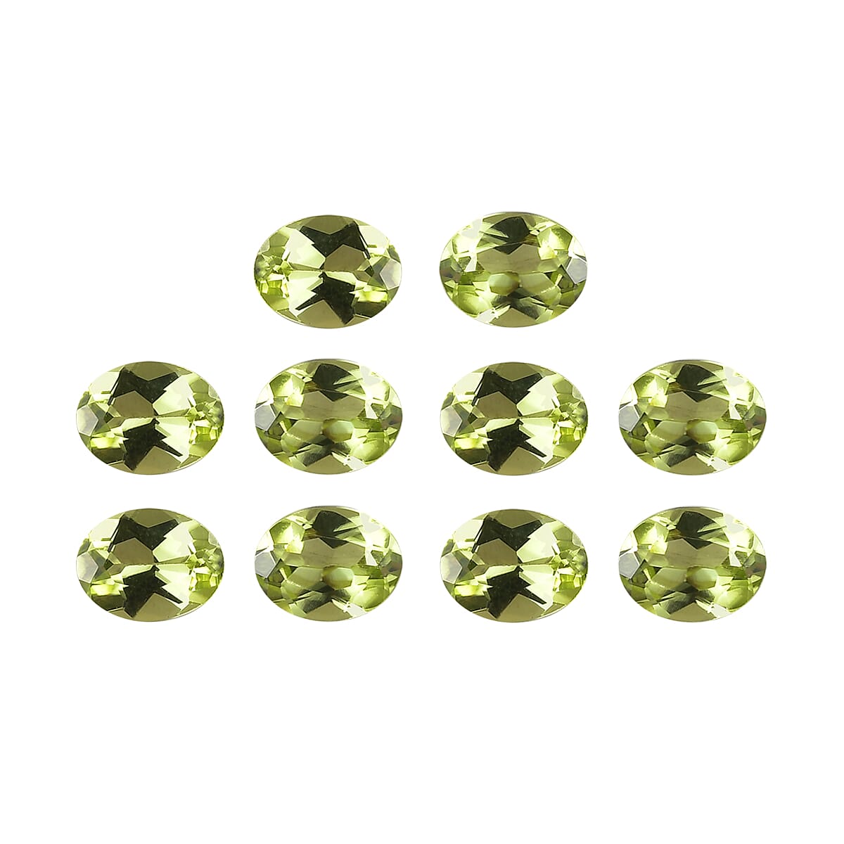 Set of 10 - Hebei Peridot Oval 4x3 mm 1.64 Ct.