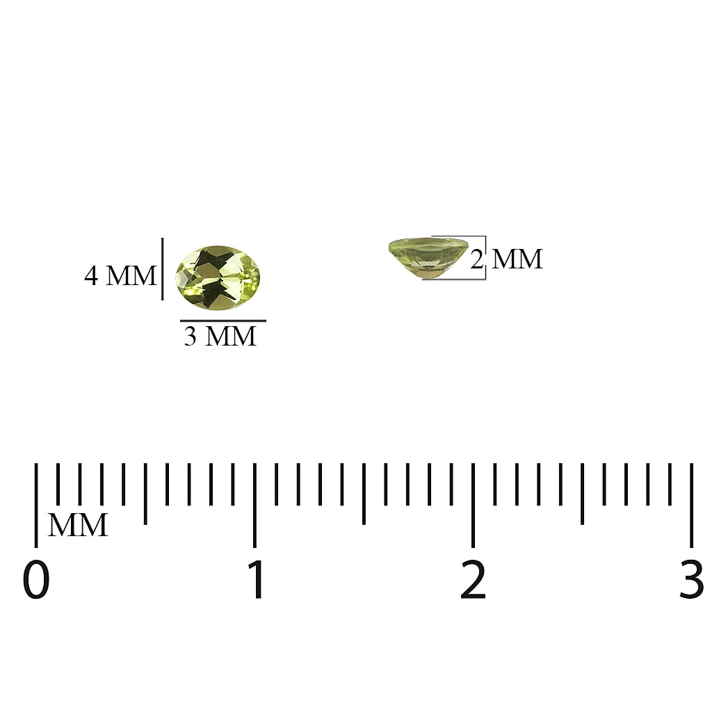 Set of 10 - Hebei Peridot Oval 4x3 mm 1.64 Ct.