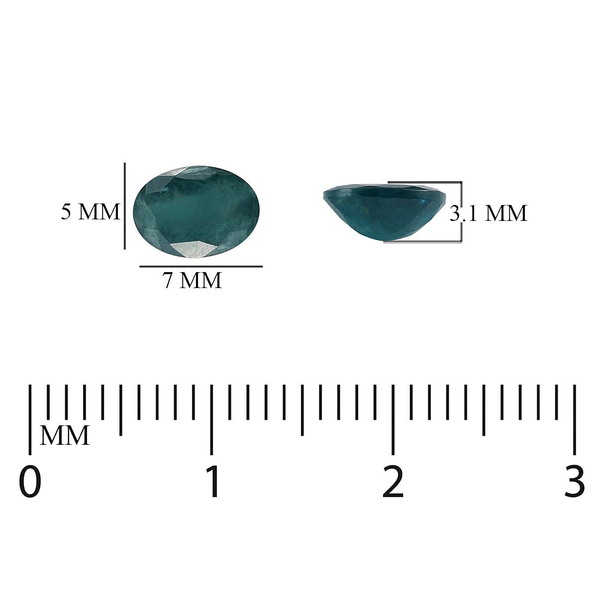 Teal Grandidierite Oval 7x5 mm 0.71 Ct.