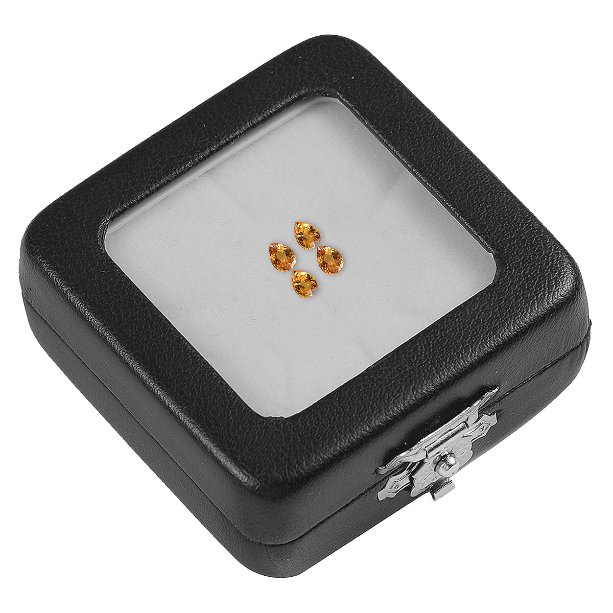 Set of 4 - AAA Yellow Sapphire Pear 4x3 mm 0.78 Ct.