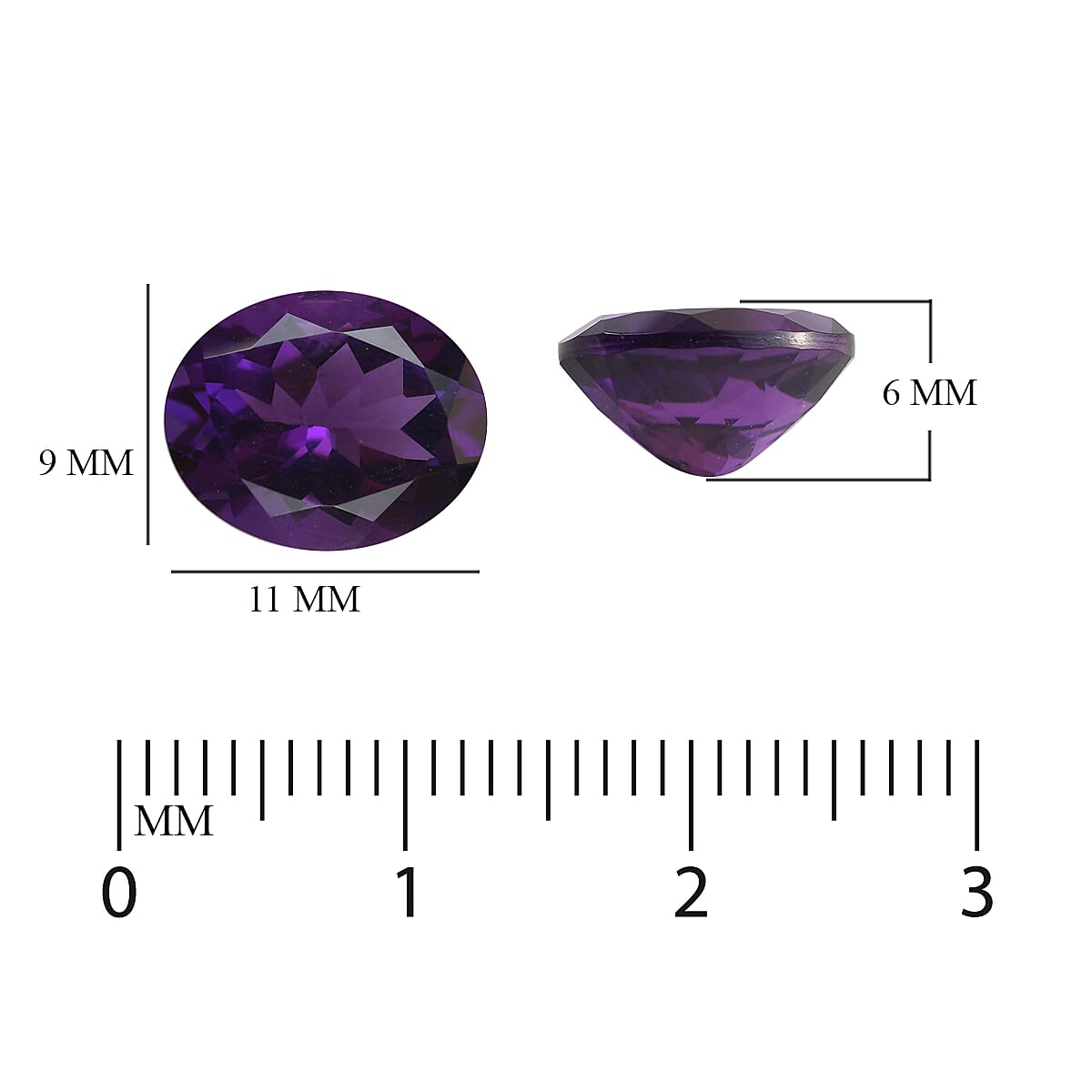 AAA Mashamba Amethyst Oval 11x9 mm 3.09 Ct.
