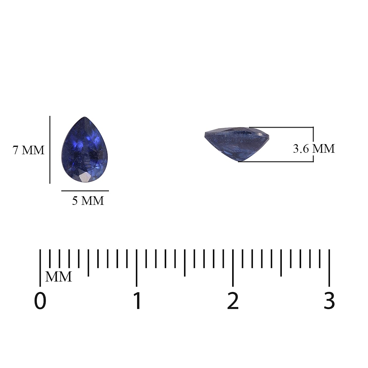 Masoala Sapphire (FF) Pear 7x5 mm 0.82 Ct.