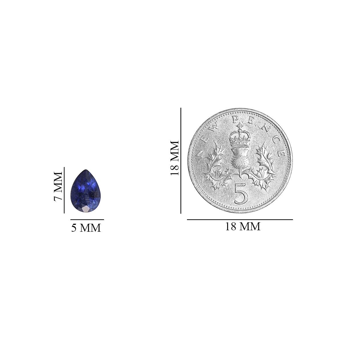 Masoala Sapphire (FF) Pear 7x5 mm 0.82 Ct.