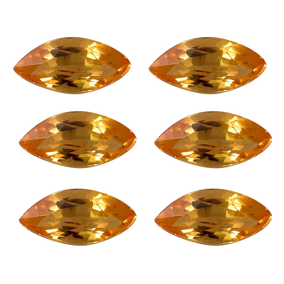 Set of 6 - AAA Yellow Sapphire Marquee 4x2 mm 0.60 Ct.