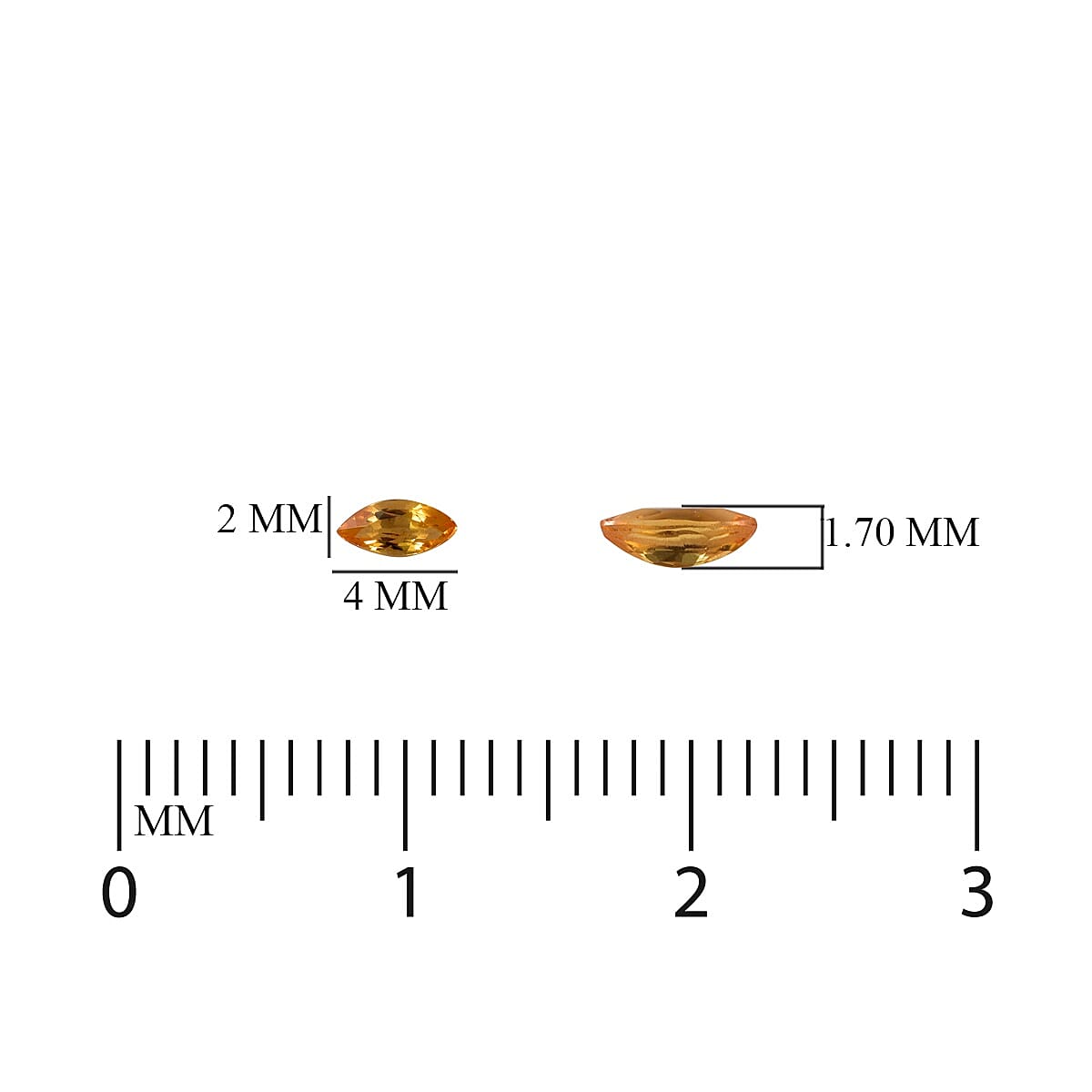 Set of 6 - AAA Yellow Sapphire Marquee 4x2 mm 0.60 Ct.