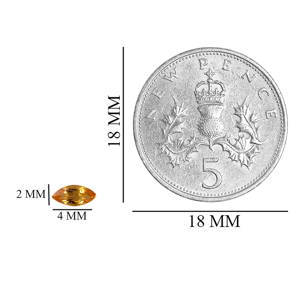 Set of 6 - AAA Yellow Sapphire Marquee 4x2 mm 0.60 Ct.