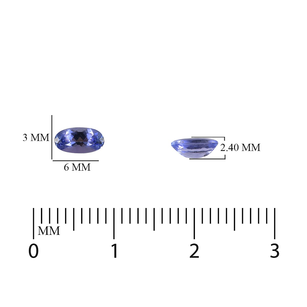 Set of 2 - Tanzanite Oval 6x3 mm 0.64 Ct.