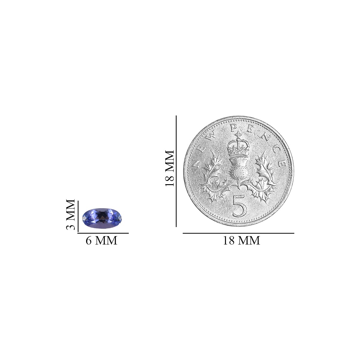 Set of 2 - Tanzanite Oval 6x3 mm 0.64 Ct.