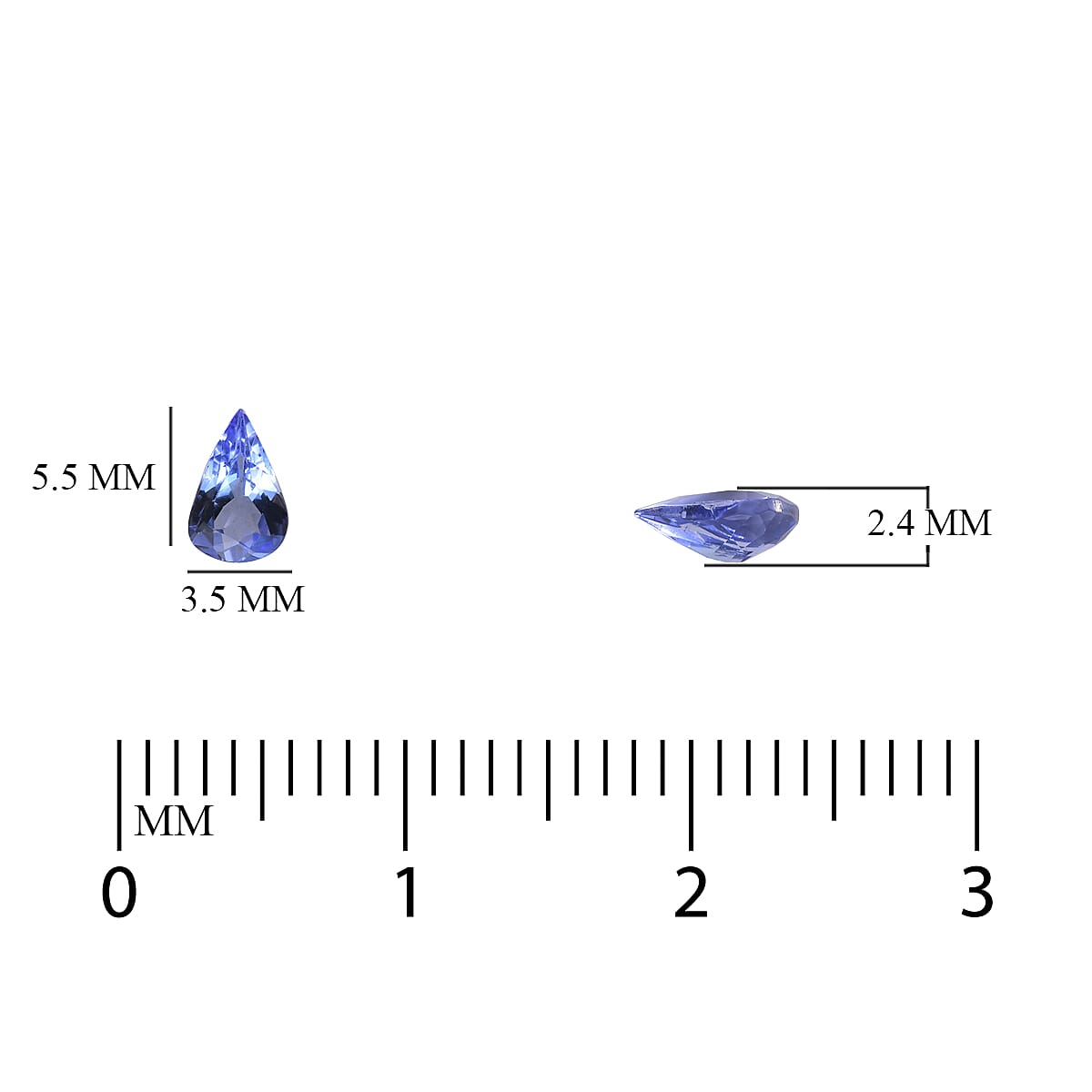 Tanzanite Pear 5.5x3.5 mm 0.22 Ct.
