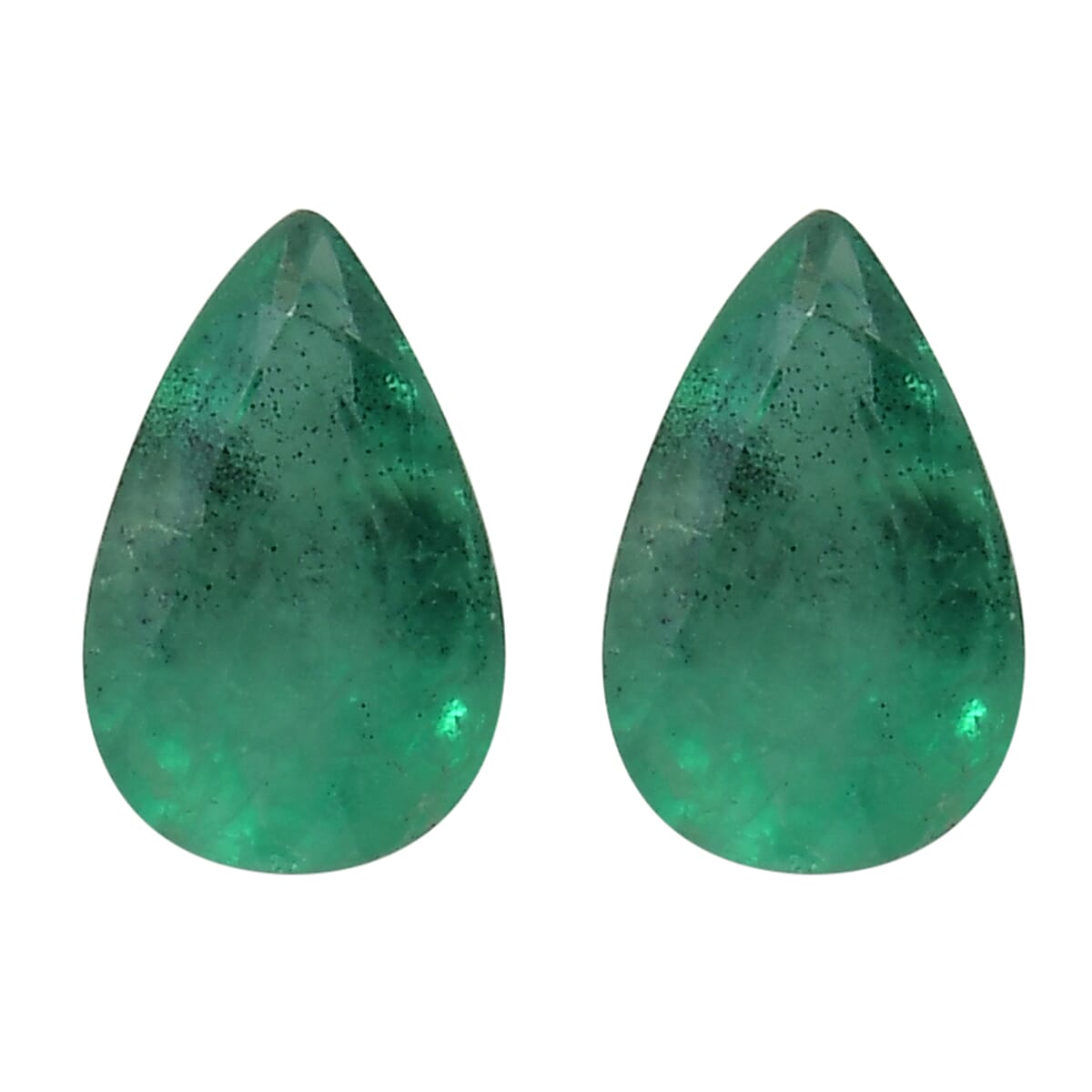 Set of 2 - Emerald Pear 5x3 mm 0.35 Ct.