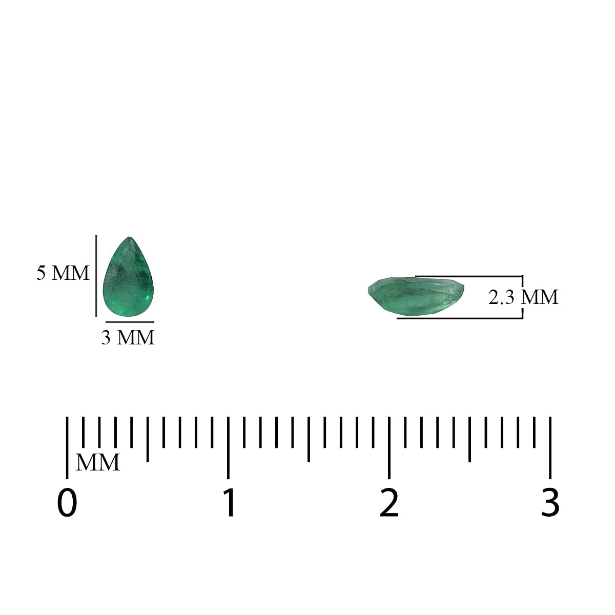 Set of 2 - Emerald Pear 5x3 mm 0.35 Ct.