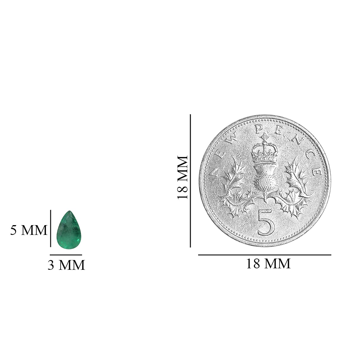Set of 2 - Emerald Pear 5x3 mm 0.35 Ct.