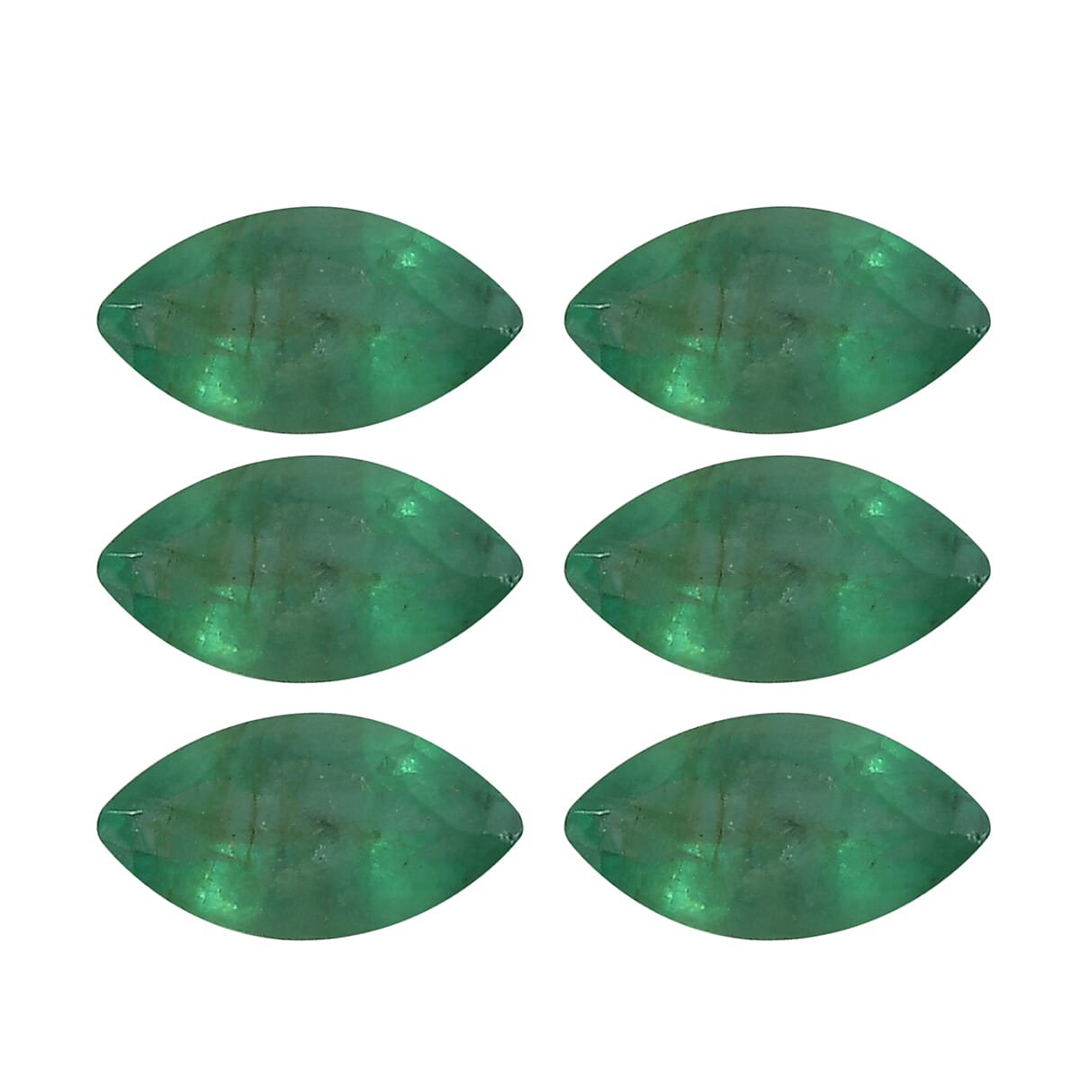 Set of 6 - Emerald Marquee 5x2.5 mm 0.76 Ct.