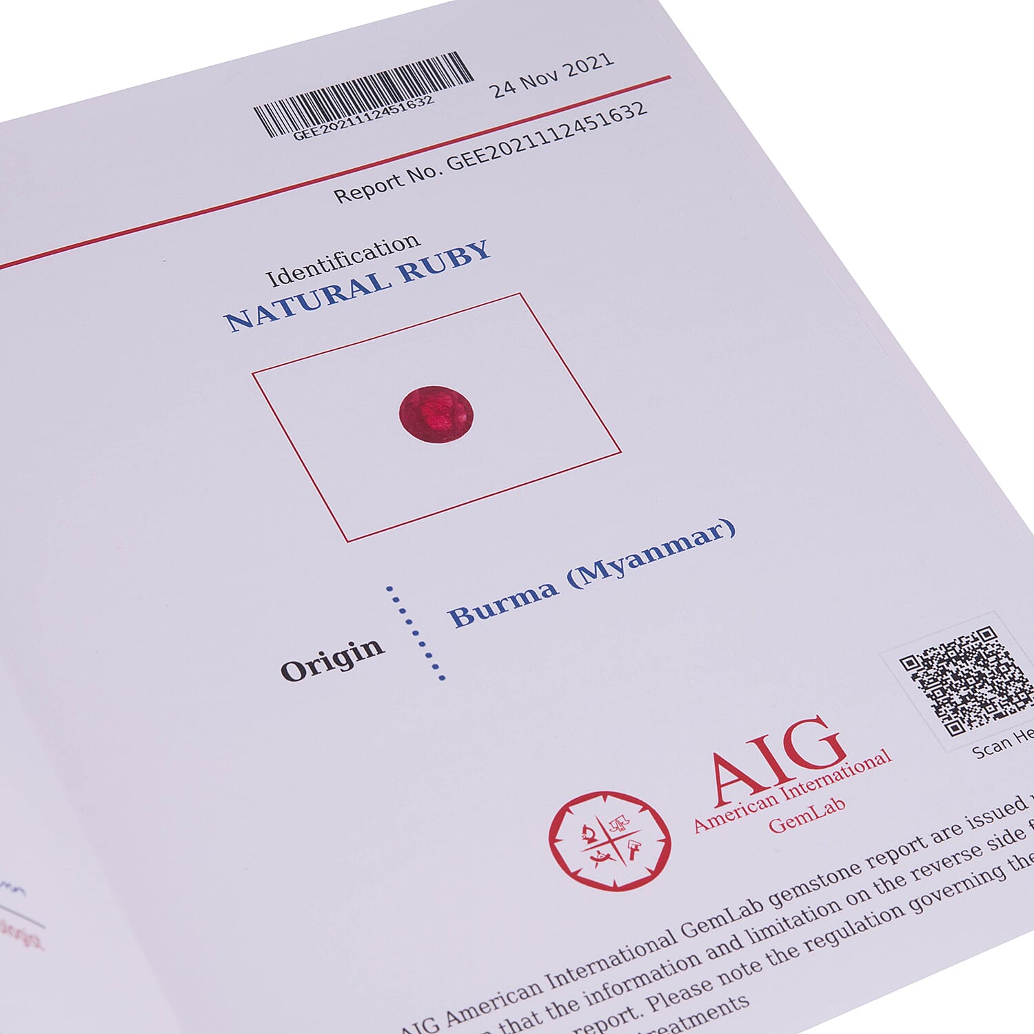 AIG Certified Ruby Round Size 8.17X8.17X.43 mm Varies 2.05 Ct