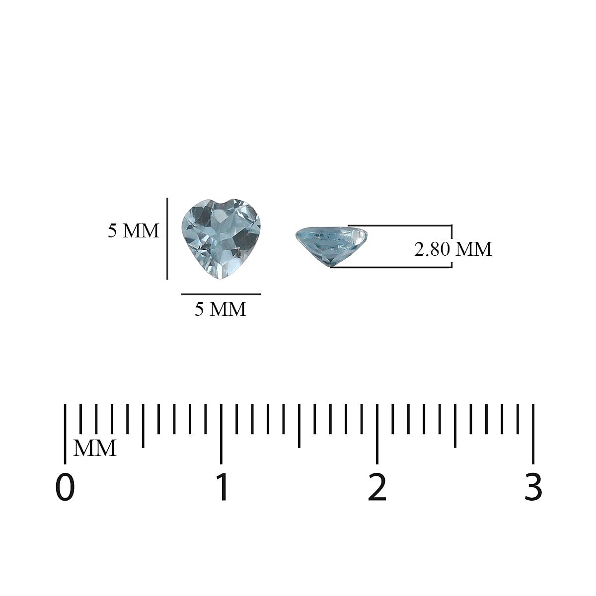 Espirito Santo Aquamarine Heart 5.0mm