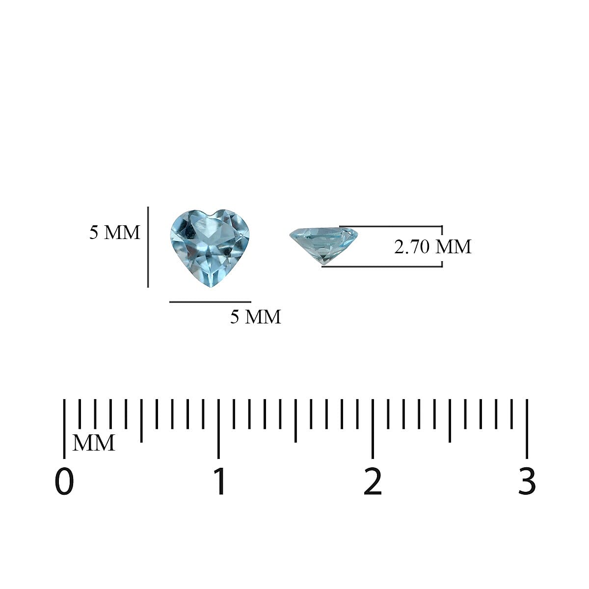 AAA Espirito Santo Aquamarine Heart 5.0mm
