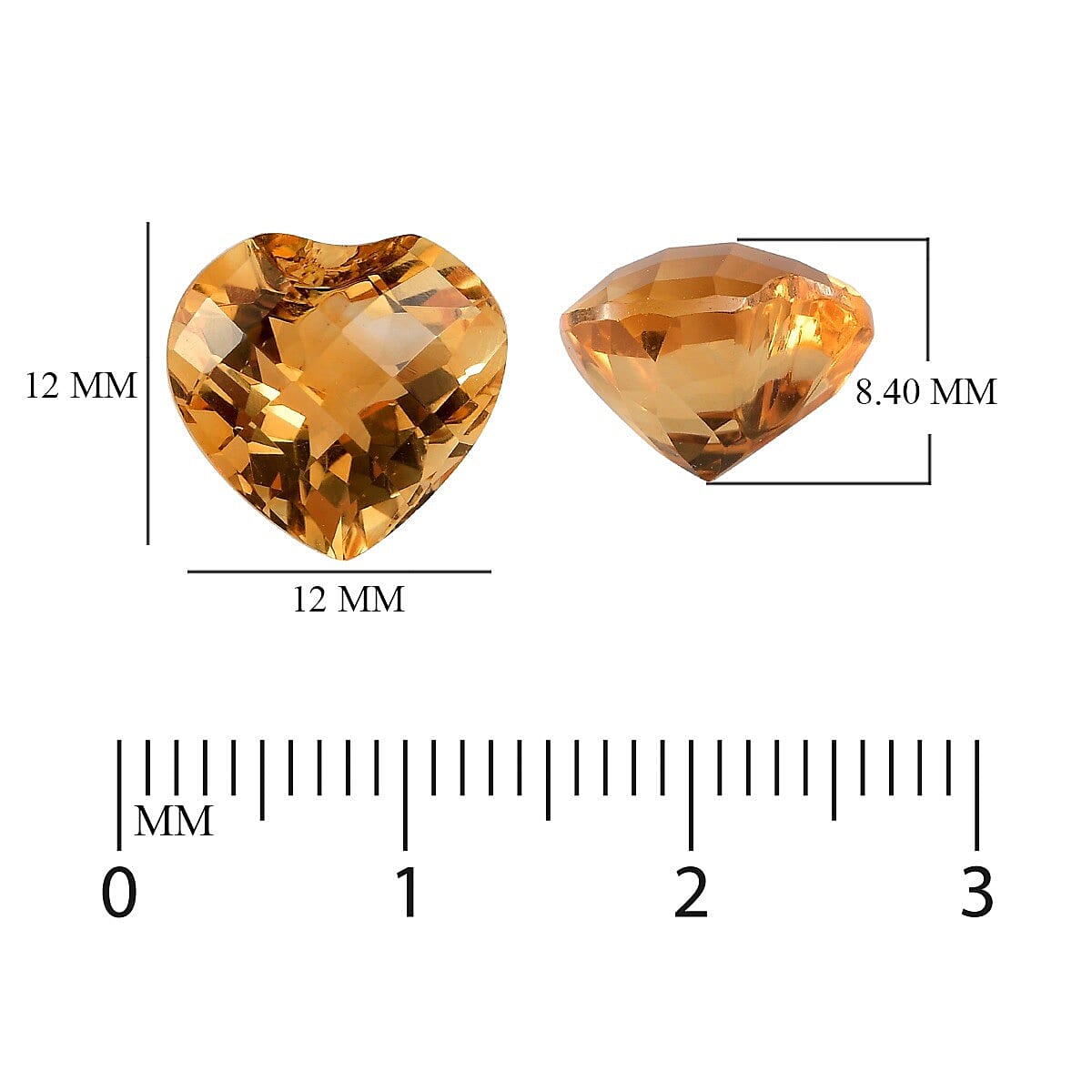 AA Citrine Heart 12.0mm 4.54 Ct