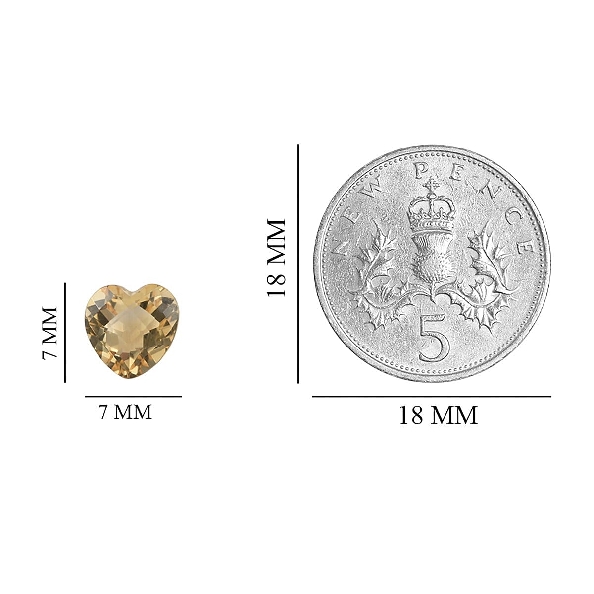 Citrine Heart 7 mm 1.15 Ct