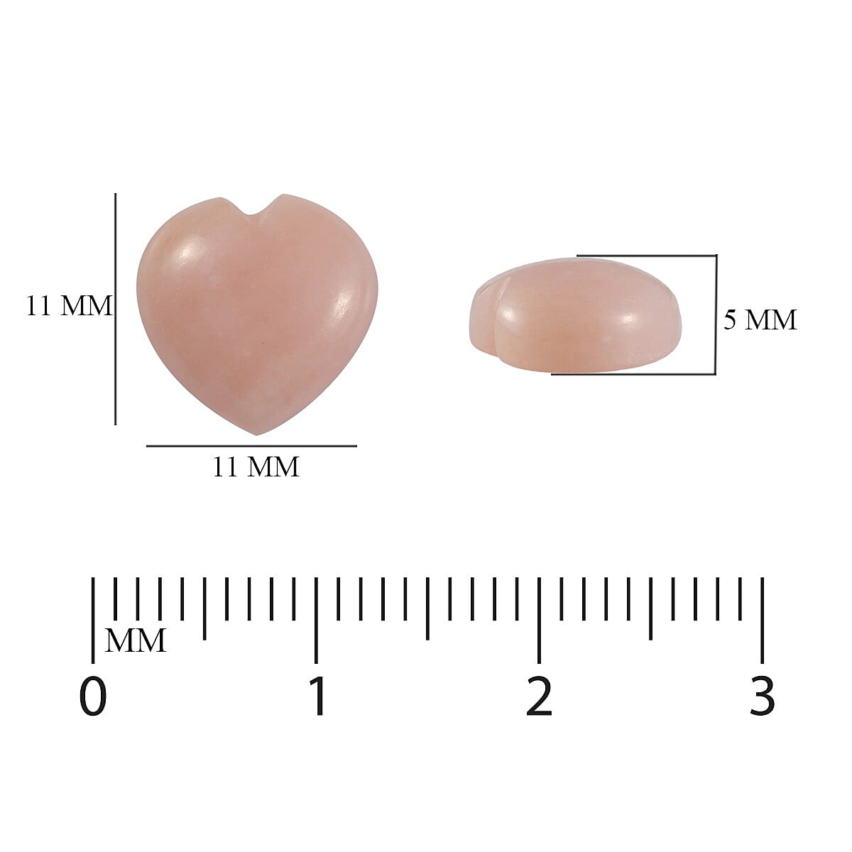 Pink Opal  Heart 11.0 mm 3.31 Ct