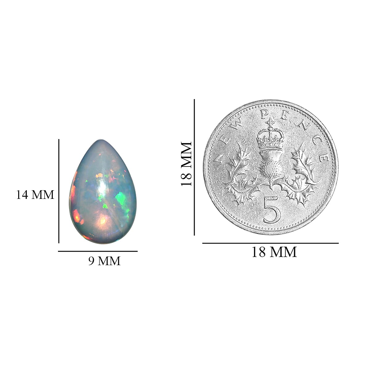 Ethiopian Welo Opal Pear 14x9 mm 2.17 Ct.