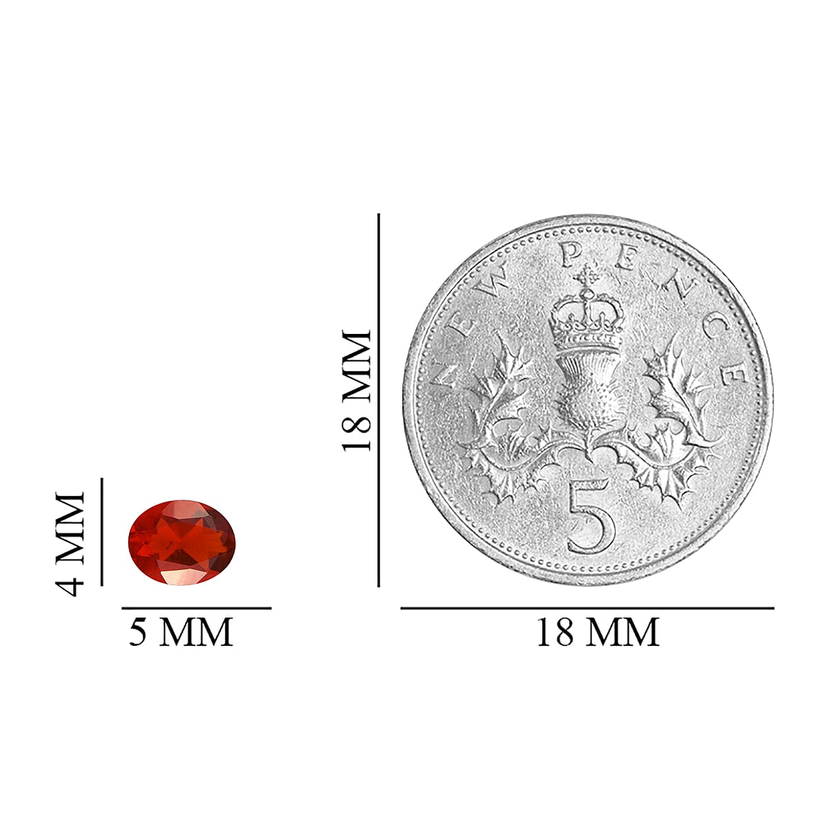 AAAAA Jalisco Fire Opal Oval 5x4 mm 0.21 Ct.