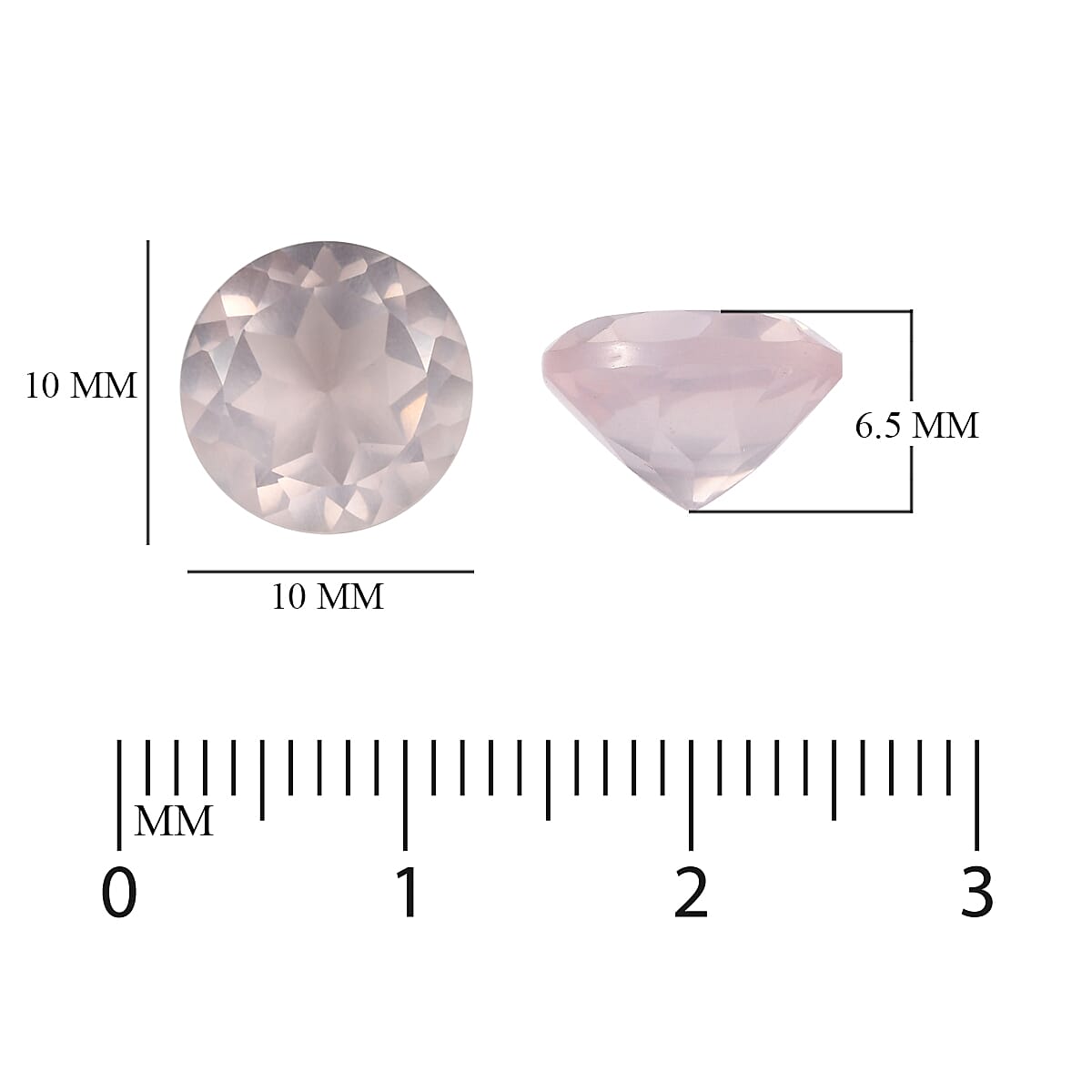 Rose Quartz Round 10.0 mm 3.23 Ct.
