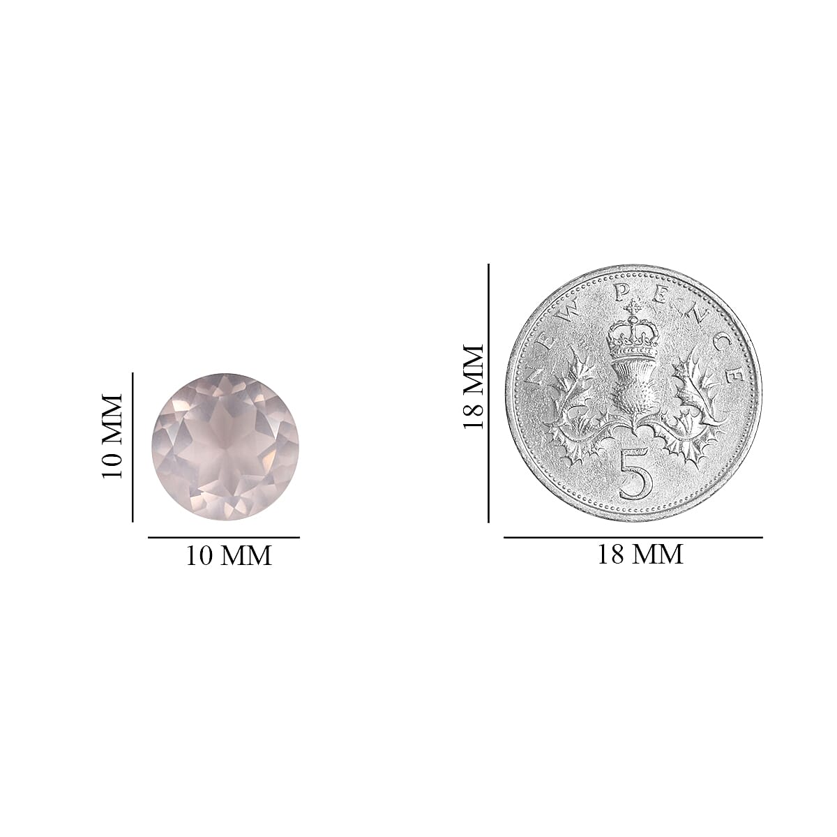 Rose Quartz Round 10.0 mm 3.23 Ct.