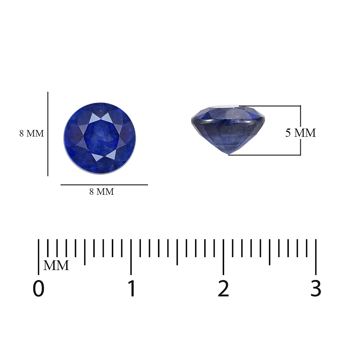 AAA Masoala Sapphire Round 8 mm 2.52 Ct.
