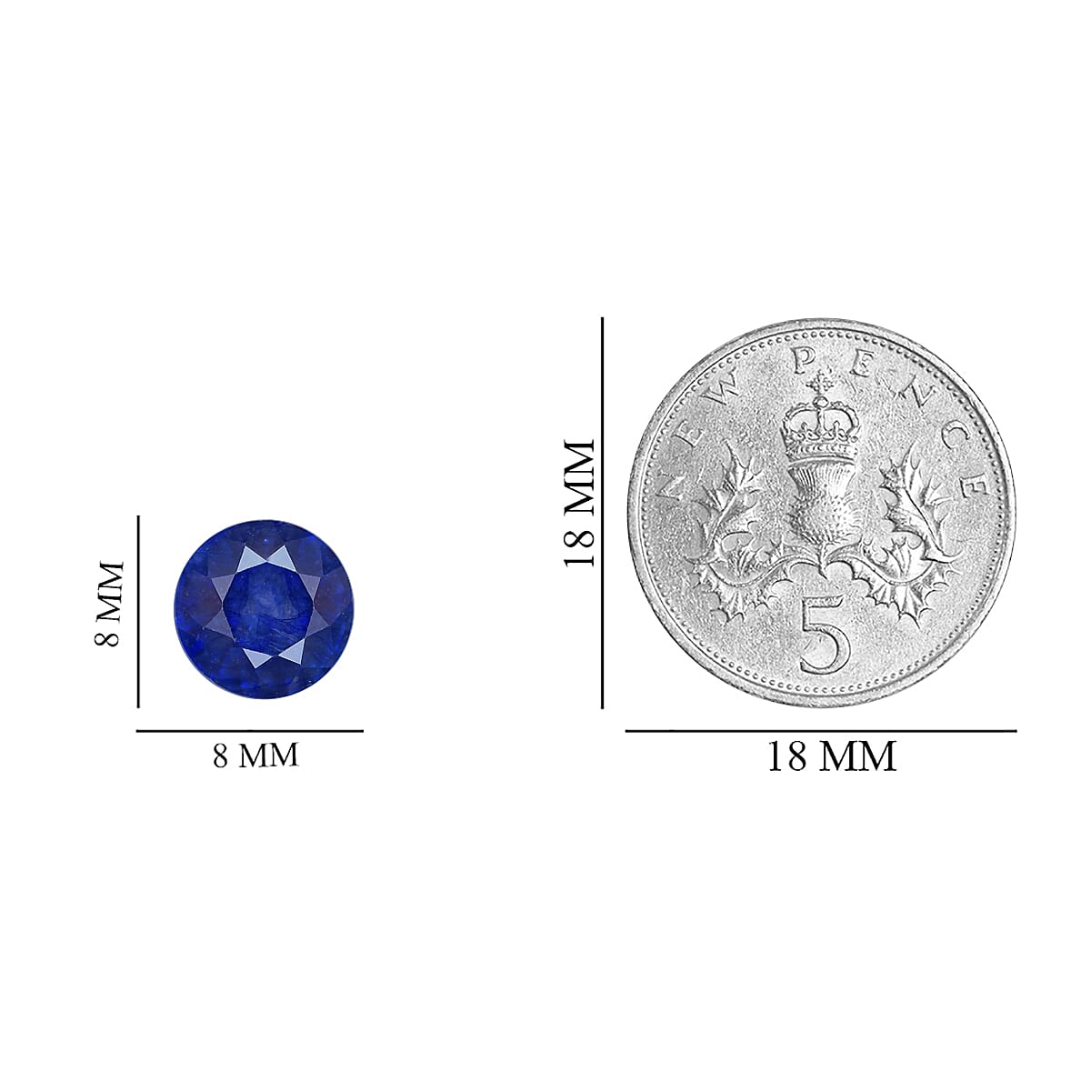 AAA Masoala Sapphire Round 8 mm 2.52 Ct.