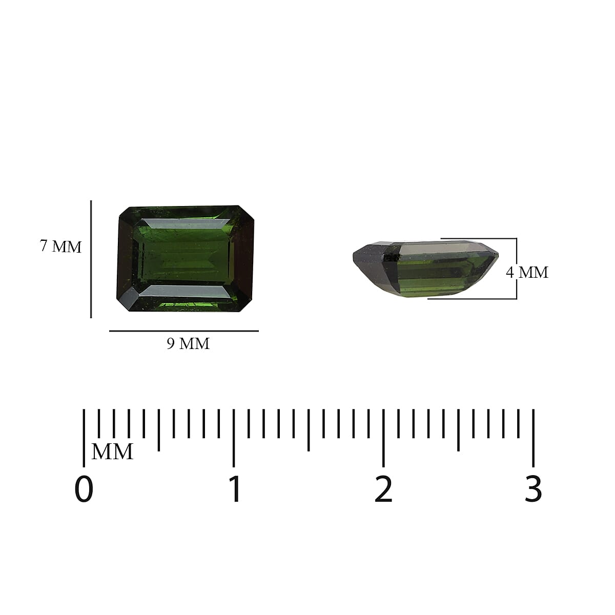 AA Green Tourmaline Octagon 9x7 mm 2.22 Ct.