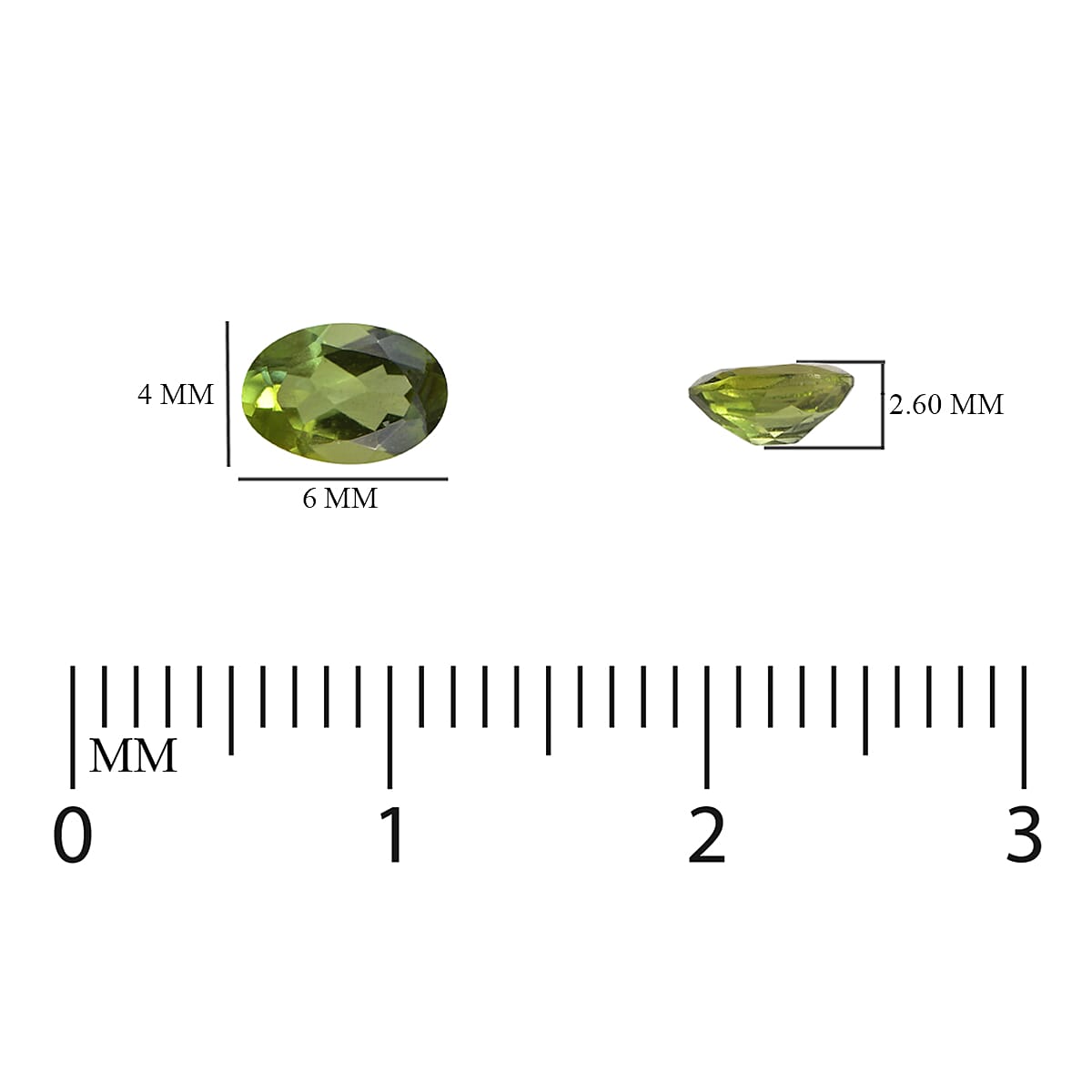 Green Tourmaline Oval 6x4 mm 0.4 Ct.