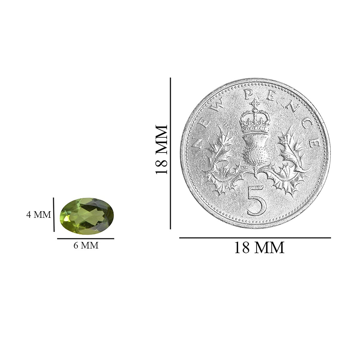 Green Tourmaline Oval 6x4 mm 0.4 Ct.