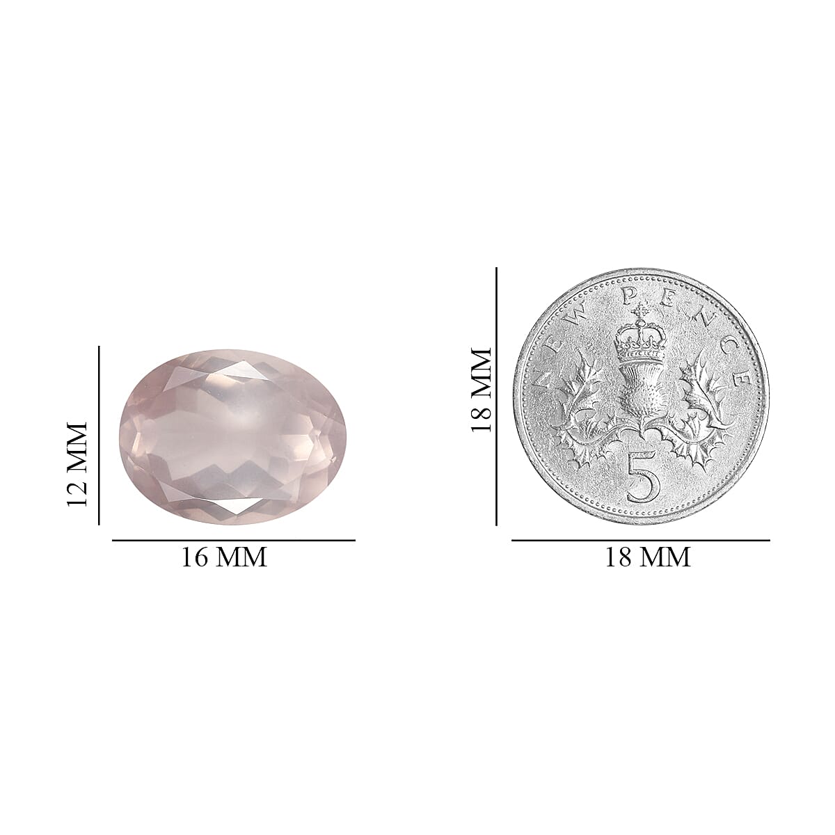 Rose Quartz Oval 16x12 mm 8.78 Ct.