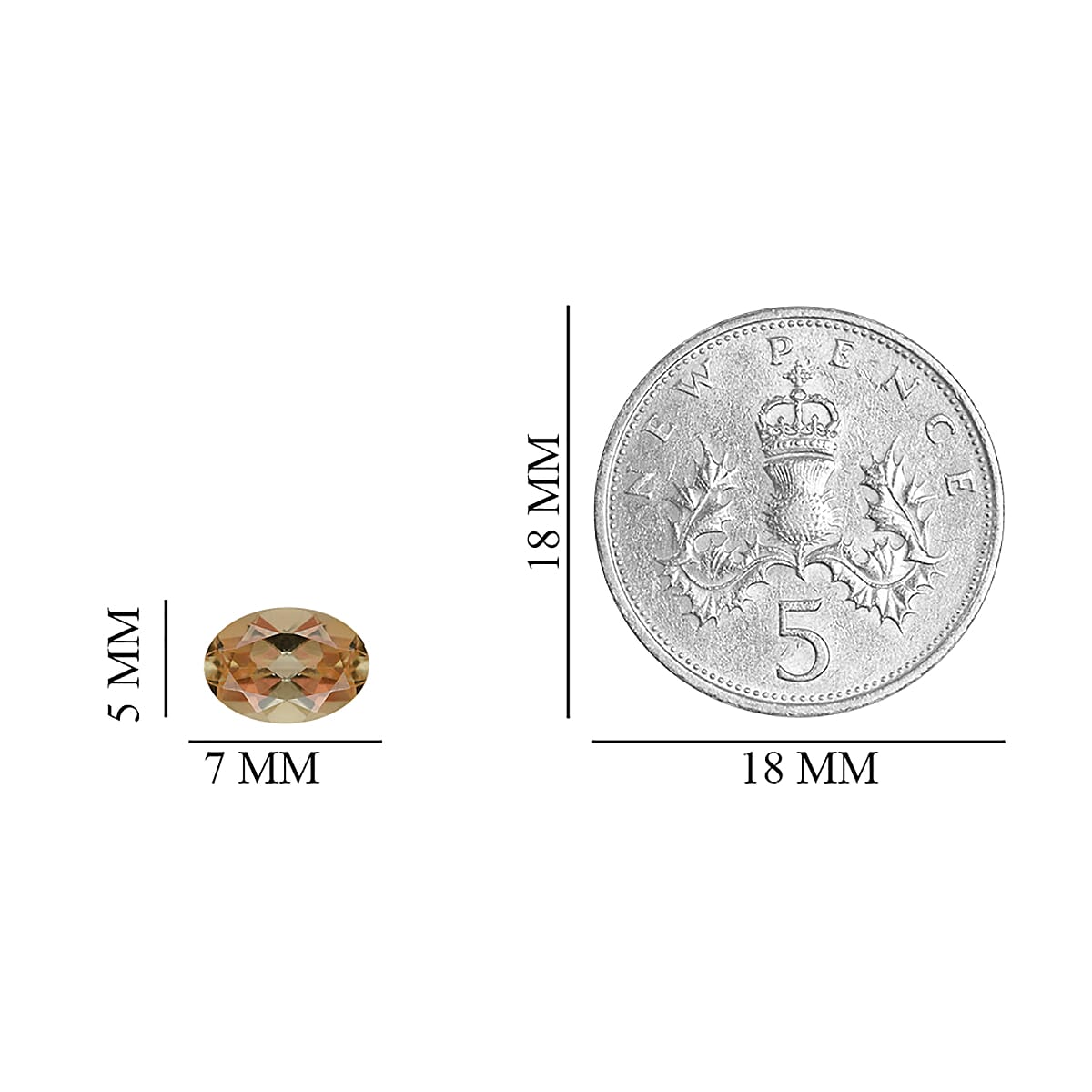 Imperial Topaz Oval 7x5 mm 9.19 Ct.